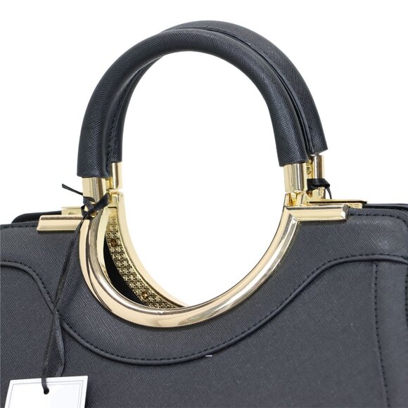 Black Faux Leather Purse and Wallet 2 in 1 Set Tote Cross Body Shoulder Hand Bag - Picture 5 of 9